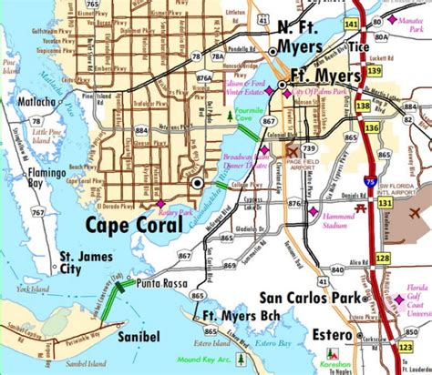 Map of Cape Coral, Florida